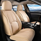 Coverado Car Seat Covers Full Set, Premium Nappa Leather Seat Covers for Car, Waterproof Car Seat Protector with Lumbar Suppo