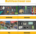 Pegboard Kit: 12 Panels (47" x 24" / 120x60cm, Black) + 428 Hooks & Accessories, Heavy Duty Rustproof Plastic Peg Board for H