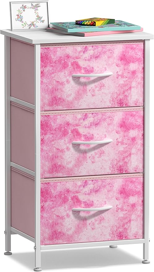 Sorbus Nightstand Storage Organizer Chest with 3 Drawers - Kids Girls, Boys Bedroom Furniture Chest for Clothes, Closet Organ