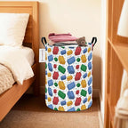 QUEENLALA Large Storage Basket,Laundry Hamper/Bathroom/Home Decor/Collapsible Round Storage Bin,Boys and Girls Hamper/Boxes/C