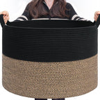 INDRESSME Large Storage Baskets for Organizing, 21.7 x 13.8 Blanket Basket Living Room Dog Toy Bin, Woven Laundry Basket for 