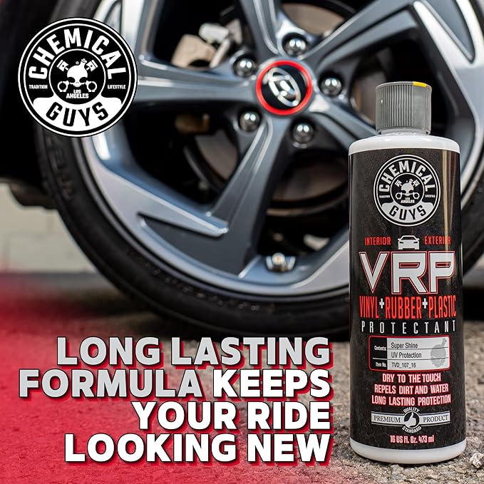 Chemical Guys VRP Vinyl, Rubber, and Plastic Dressing - Tire Dressing, Non-Greasy, Dry-to-the-Touch Shine for Tires, Trim, an