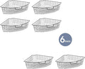 Leeden Lazy Susan Organizer Basket for 24" Diameter Turntable - 16.3" x 10.3" x 4" Metal Organizing Storage Bins (6 Packs) - 