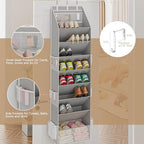 Criusia Shoe Organizer, Over the Door Shoe Organizer, Hanging Closet Shoe Storage with Large Deep Pockets, Fits 16–24 Pairs o
