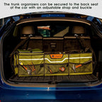 Car Trunk Organizer for SUV, Heavy Duty Waterproof Trunk Organizer, Foldable Collapsible Car Organizer with Cooler, Multi-Comp