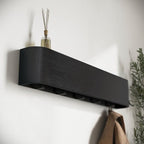 Kazai. Wall-Mounted Coat Rack 'Toke' - Modern Design Coat Rack with Hidden Wall Hooks - Solid Wood Veneer Panel Coat Hanger -