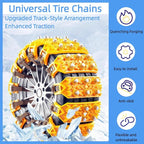 6 Pack Universal Tire Chains,Emergency Portable Snow Chains Suitable for Car, Truck, and SUV, Zip Tie Tire Chains, Adjustable