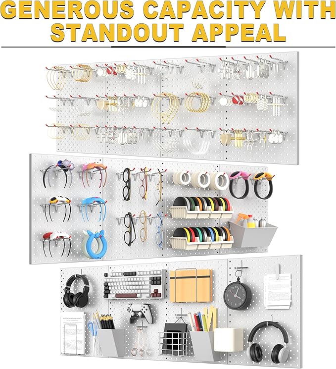 Ultrawall Metal Pegboard Panels, Pegboard Wall Organizer, Peg Boards for Wall, Garage Tool Storage Organization, 12"X16", 2pc
