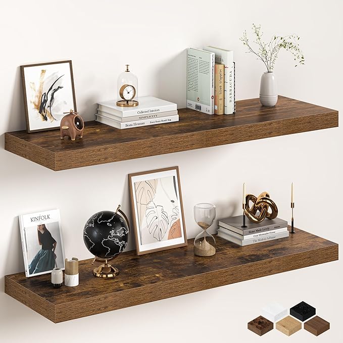 Floating Shelves 48Inch Long, 12 Inch Deep Floating Shelves for Wall, 48 x 12 Large Floating Shelf for Fireplace Mantel, 2" T