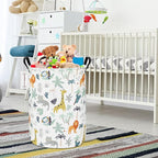 QUEENLALA Large Storage Basket,Laundry Hamper/Bathroom/Home Decor/Collapsible Round Storage Bin,Boys and Girls Hamper/Boxes/C