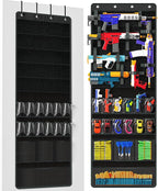Over Door Toy Gun Storage, Hanging Organizer for Toy Guns, Hanging Toys Organizer with Pockets, Hook&Loop Straps for Foam Bla