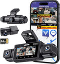 AZDOME 4 Channel Dash Cam 360°View,2K Dash Camera for Cars,Front and Rear Left Right Wireless Car Camera,Find My & APP Contro