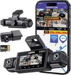 AZDOME 4 Channel Dash Cam 360°View,2K Dash Camera for Cars,Front and Rear Left Right Wireless Car Camera,Find My & APP Contro