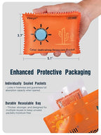 120 Gram (10 Pack) Color-Indicating Desiccant Packs for Storage, Rechargeable Silica Gel Packets, Moisture Absorbers for Gun