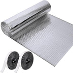 Frienda Rv Window Reflective Insulation Roll 47.2inch*20ft Double Aluminum Foil Heat Bubble Thermal Window Shade Door Cover Blackout for Garage Roof Travel Camper Skylight Shield