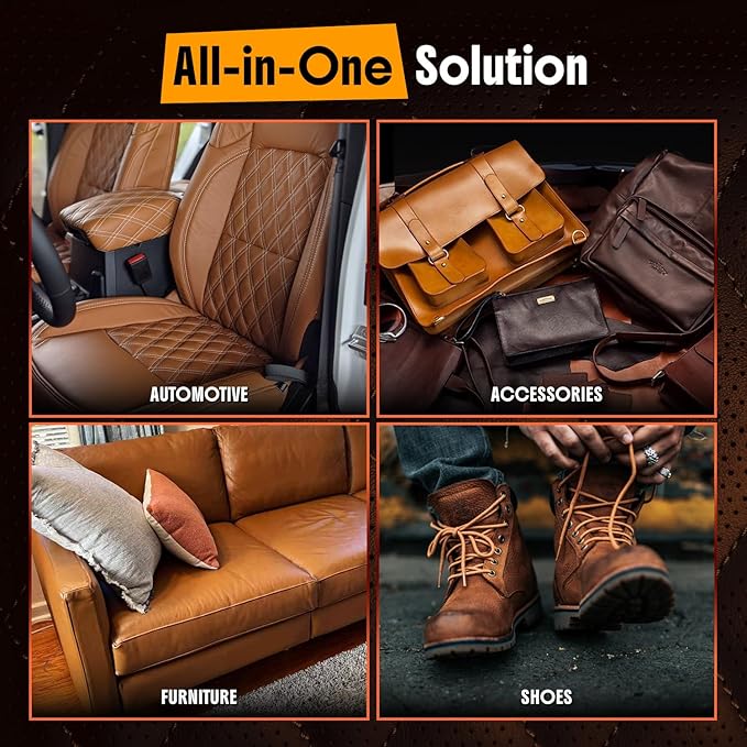 Car Leather Cleaner and Conditioner - pH Neutral, Non-Toxic & Non-Greasy - Gently Cleans, Restores and Protects Leather Seats
