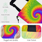 Rainbow Tie Dye Car Garbage Bag,Waterproof Small Car Trash Bag Hanging Back of Seat,Drawstring Hanging Car Trash Bag with Adjustable Buckle for Car Accessories