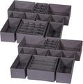 DIOMMELL 21 Pack Foldable Cloth Storage Box Closet Dresser Drawer Organizer Fabric Baskets Bins Containers Divider for Baby C