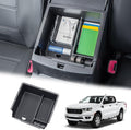 PIMCAR Compatible with 2019 2020 2021 2022 2023 Ford Ranger Center Console Organizer ABS Plastic Material Armrest Box Insert Tray Accessories (Not for 2023 Ranger XL/Raptor/Wildtrak)-Black Trim