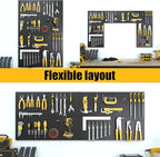 Spampur Peg Board, 8 Pack Metal Pegboard Panels Black Pegboards Wall Organizer, Peg Board for Walls Home, Garage Tool Storage