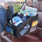 Front-Back Seat Car Organizer Box - Portable Passenger Seat Organizer, Odorless Fabric Car Seat Organizer, Universal Foldable A
