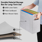 4 Pack Letter Size File Storage Box Collapsible, Fabric Hanging File Folders Organizer, Portable Office Document Holder with 
