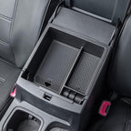 PIMCAR Compatible with 2019 2020 2021 2022 2023 Ford Ranger Center Console Organizer ABS Plastic Material Armrest Box Insert Tray Accessories (Not for 2023 Ranger XL/Raptor/Wildtrak)-Black Trim