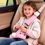 Seat Belt Cover Pad for Kids, Cute Animal Child Seatbelt Covers for Girls and Boys (Bunny(Pink))