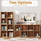 IROCNK Bookshelf, 8-Cube Storage Cube Shelf Organizer, Extra Thick Frame Horizontally & Vertically Reversible Bookcase with O