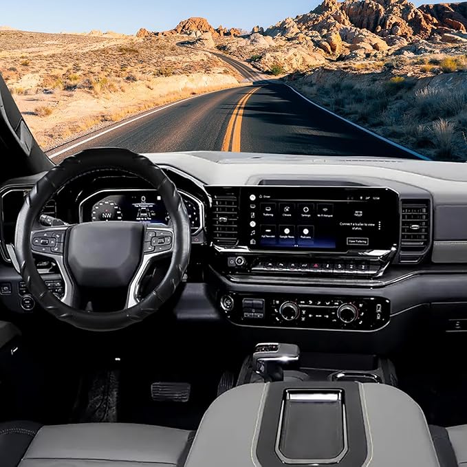 Car Steering Wheel Cover for Chevy Silverado 1500 2500 3500, Tahoe, Equinox,Traverse,Colorado,Black