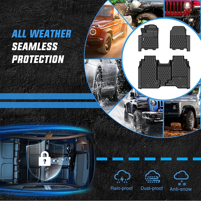 Nilight TPE Floor Mats for Chevy Chevrolet Silverado EV WT Only 2024 2025 2026 All Weather Custom Fit Heavy Duty Floor Liners
