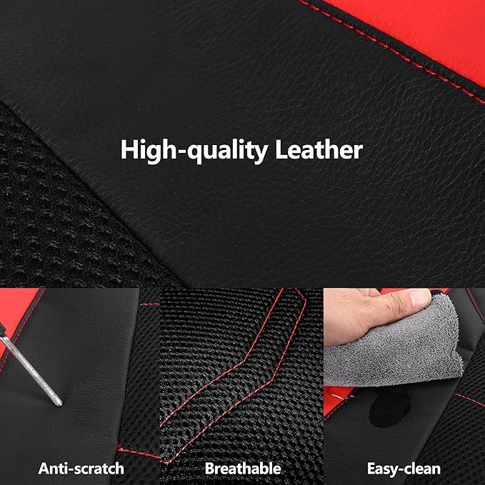 Car Seat Covers,Leather Seat Covers,Breathable and Sporty Car Seat Cover,Universal Fit Automotive Seat Covers for Truck Cars 
