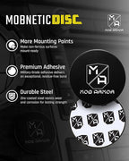 Mob Armor Magnetic Phone Mount Plates - Strong Adhesive Steel Discs for MobNetic Maxx & Mob Magnetic Car Mounts, Compatible with Phone Magnet Plates, Vehicle Accessory - Black (4 Pack)