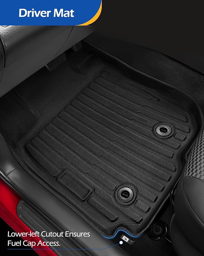 Car Floor Mats for Toyota RAV4: 2006 2007 2008 2009 2010 2011 2012 Without 3rd Row Seat All Weather Carpet Custom Fit for RAV-4 Front Second Row Cargo Area Accessories Heavy Duty Full Set Rubber Liner