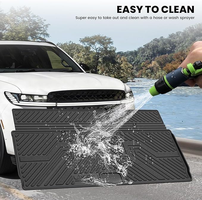 LASFIT Floor Mats&Cargo Backrest Mat for 7&8 Seats Ford Expedition Standard & Lincoln Navigator Standard 2025 2026,Costom Fit All Weather Protection TPE Easy Clean Floor Liners,4pcs.