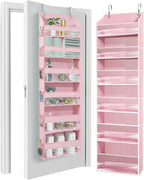 HOMELUX THEORY UPGRADED 6 Tiers Over The Door Organizer Hanging - 100D EXTRA THICK & 50lbs HUGE CAPACITY, 12 Side Mesh Pocket