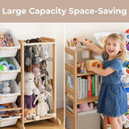 Storage Organizer with Bookshelf and Stuffed Animal Storage - Playroom Organization with Shelves and 12 Bins - Living Room Bo