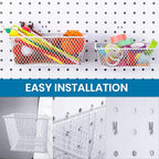 Photect Pegboard Wire Baskets Accessories Hanging Wall Organizer 3 Sizes Pegboard Bins Basket Home Garage Multi Fit Organizer