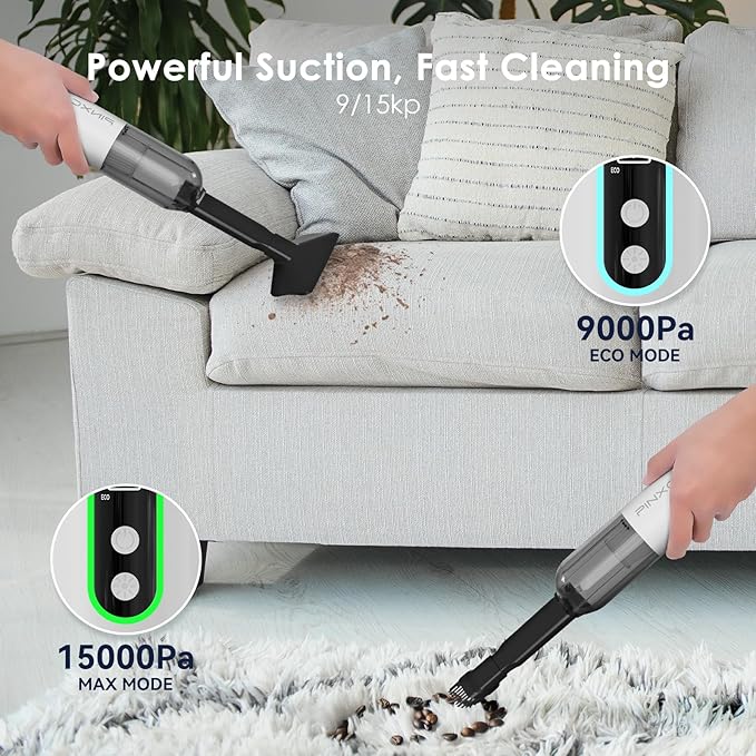 Mini Vacuum Cleaner Cordless 15000PA High Power,Handheld Car Vacuum, 5 in 1 Portable Vacuum for Car, Home & Pet Hair, Type-C 