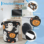 Halloween Ghost Pumpkin Laundry Basket Collapsible Laundry Hamper Clothes Toy Storage Bin for Bathroom Bedroom Room Decor 16"