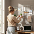 Kaforise Wire Wall Grid Panel, Multifunction Painted Photo Hanging Display and Wall Storage Organizer, Pack of 2, Size 25.6" 