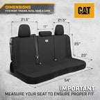 CAT PU Leather Car Seat Covers Full Set – Front Bucket Seats + 60/40 Split Rear Bench – Black Waterproof Automotive Seat Cove