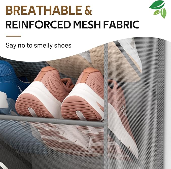 MISSLO 30 Pairs Over the Door Shoe Organizer Breathable Mesh Hanging Shoe Rack for Closet Storage with Wide Deep Pockets 10 T