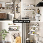 Fun Memories Floating Shelves for Wall 40 Inch Set of 3, Farmhouse Floating Shelves with Invisible Heavy Duty Bracket, 10 Inc