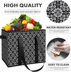WISELIFE Reusable Grocery Bags [3 Pack],Large Grocery Tote Bag Water Resistant Shopping Bags Foldable Grocery Bag for Clothes,Shoes and Picnic,Black