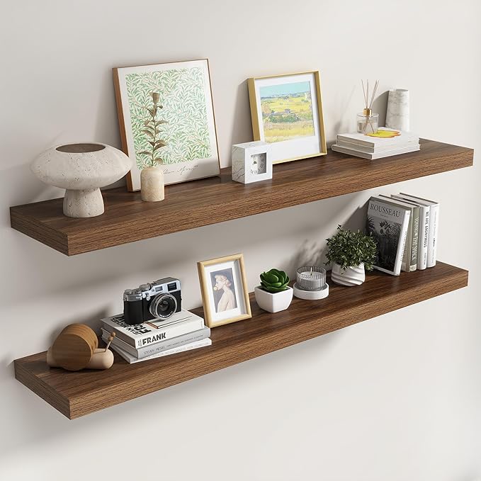 Dreamland 55 Inch Floating Shelves for Wall,8 Inch Deep Floating Shelves,55" W x 8" D Wall Shelves for Bedroom,Living Room, K