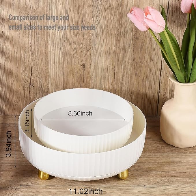 Anyoifax Makeup Perfume Organizer Tray 360 Degree Rotating Lazy Susan Skincare Lotion Organizer Spinning Cosmetics Storage fo