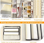VERONLY Hanging Shoe Organizer for Closet-Collapsible Storage Rack with 25 Sections & 4 Side Pockets, Hanging Shoe Shelves fo