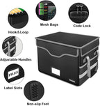 DocSafe Fireproof Document Box with Lock, File Storage Organizer with Mesh Pockets, Collapsible Portable File Box Home Office