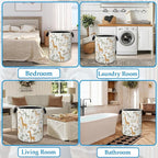 Rainbow Giraffe Laundry Basket Collapsible Laundry Hamper with Handle, Oxford Clothes Toy Storage Bin for Bathroom Bedroom Ro